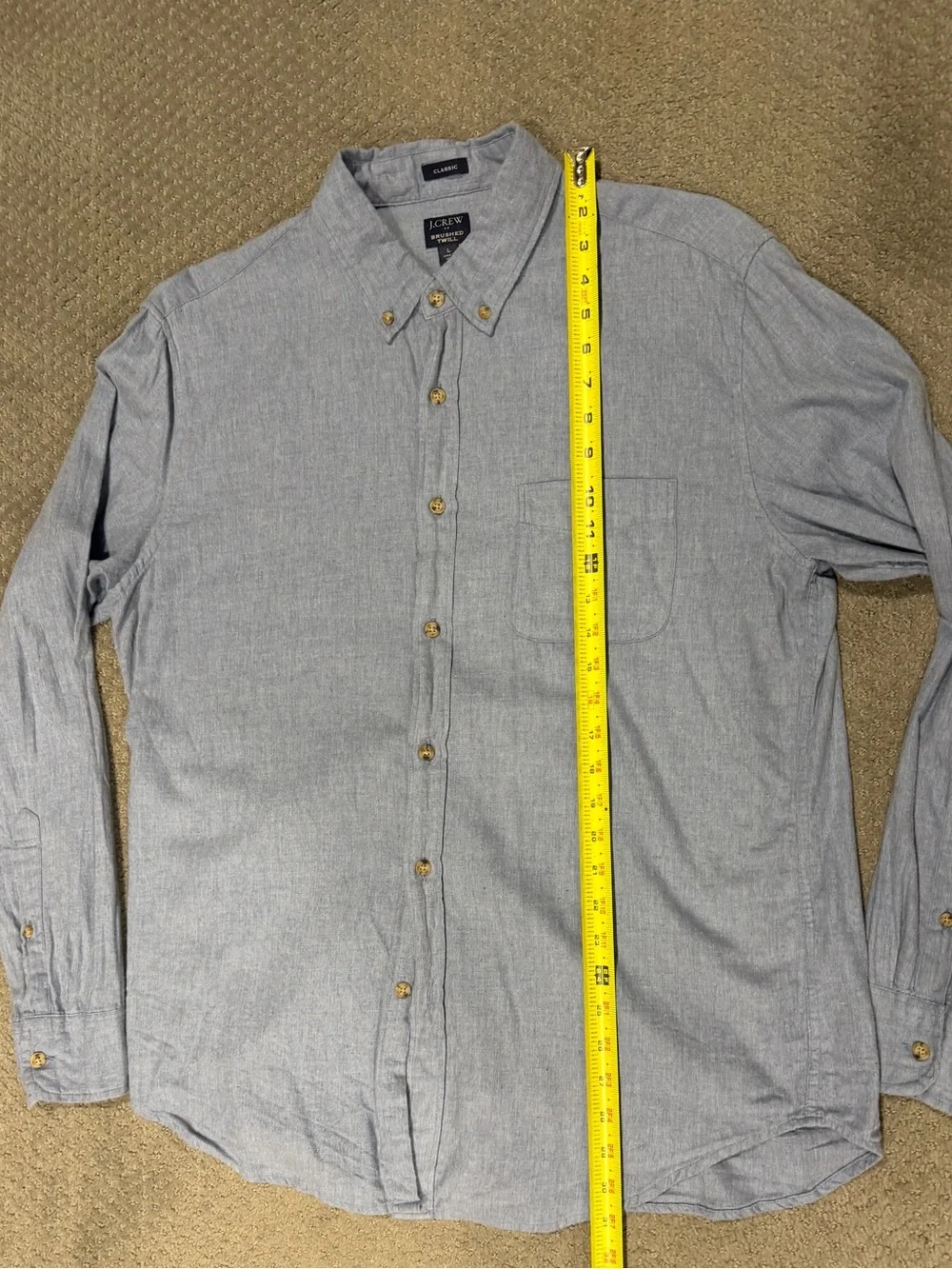 J. Crew Men's Light Blue Brusjwd Twill Button-Down Shirt